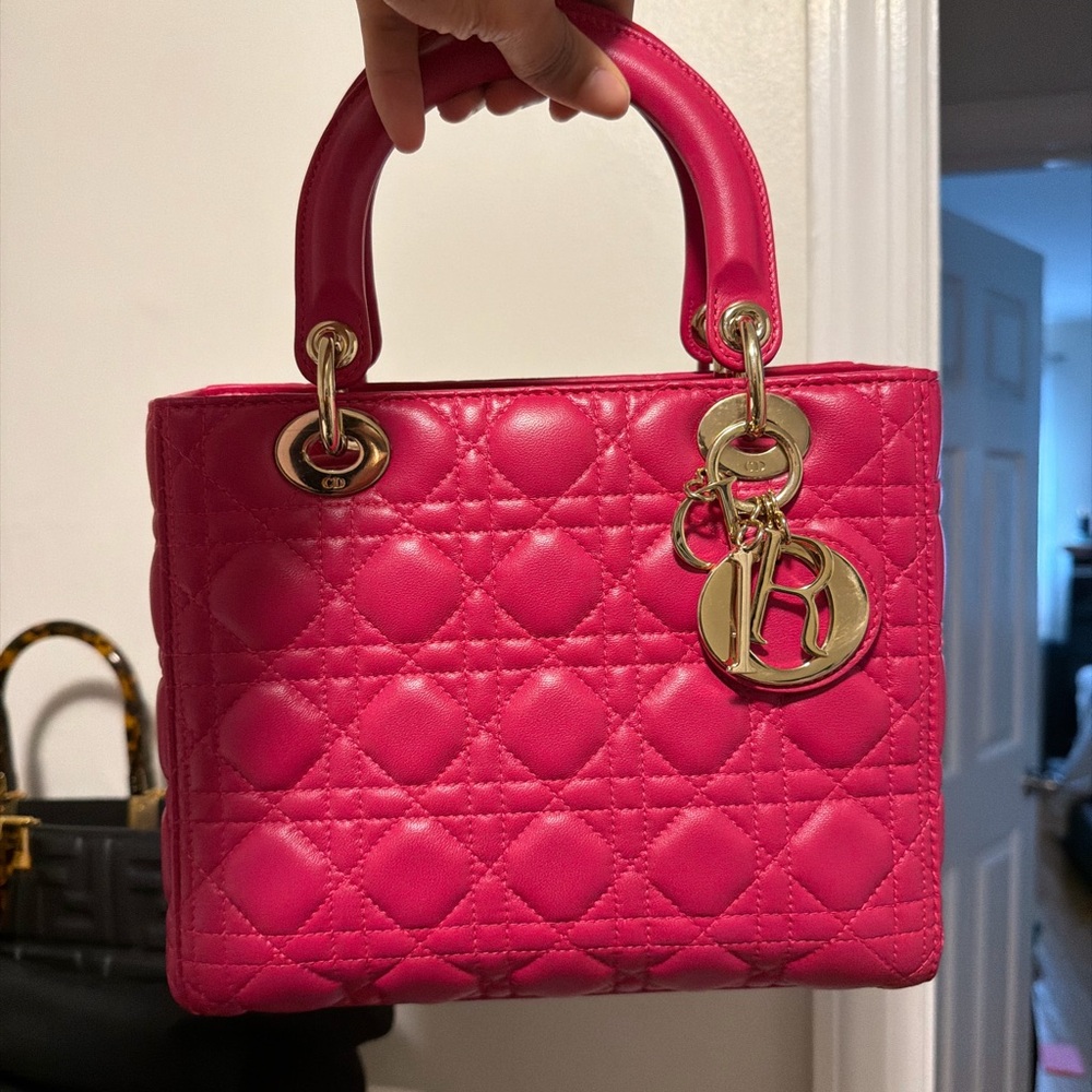 Dior Fuchsia Quilted Satchel